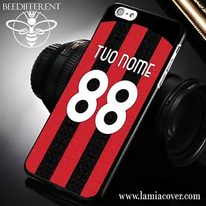 2021 Milan Jersey Cover for Customizable Mobile Phone Fans Rossoneri Milan - Picture 1 of 1