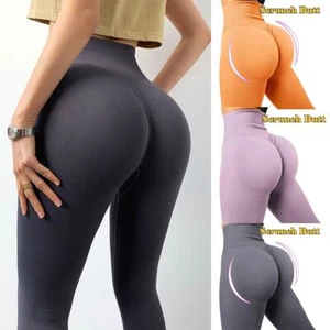 Women Anti Cellulite Yoga Pants Push Up Tik Tok Leggings Bum Butt Lift Sport Gym - Picture 1 of 33