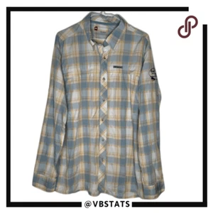 Simms Men's Plaid Fishing Guide Series Zip Pockets Button Down Shirt Blue XL - Picture 1 of 8