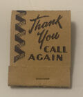 Vintage Thank You Call Again Matchbook Full Unstruck Ad Matches Souvenir Collect
