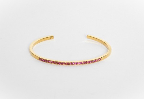 Bracciale aperto placcato oro Kate Spade New York con accenti di cristallo pavè rosa