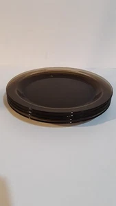 4 VINTAGE RARE Vereco France #8 Smokey Brown 9 1/4" Dinner PLATES - Picture 1 of 4