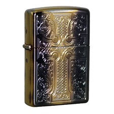 Zippo Lighter Classic Credos GD Gold Bronze Arabesques Emblem Windproof Gift