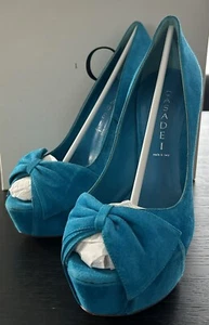 Original Casadei High-Heels Wildleder Türkis Gr.38 Gebraucht - Bild 1 von 8