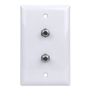 Skywalker Single Gang Wall Plate with Dual F-81 Female to Female Jacks (White) - Imagen 1 de 6