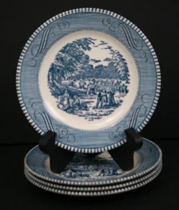 Currier & Ives Royal China 6-1/4  "Harvest" Bread & Butter Plate 4/LOT Vintage - Picture 1 of 5