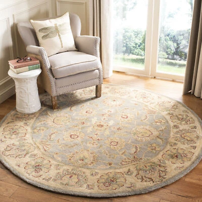 Safavieh Heritage BLUE / BEIGE 3'-6" X 3'-6" Round Area Rug - HG343B-4R - Image 1 of 3