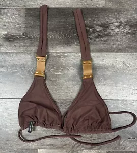 Vix Paula Hermananny Brown Women D Cup Bikini Top Triangle Swimwear - Picture 1 of 16