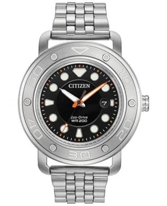 Citizen Eco Drive AW1530-65E 46mm schwarzes Zifferblatt Edelstahl WR200M Herrenuhr - Bild 1 von 1