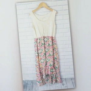 Rachael & Chloe Dress Girls 10 Cream Pink Floral Boho Cottage Coquette Fairy - Picture 1 of 5