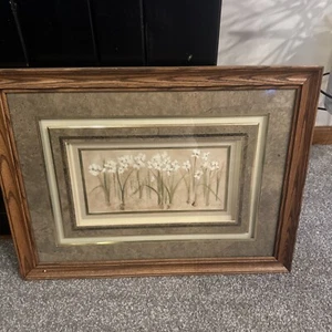 VTG Cheri Blum Row Of White Narcissus 18x24 - Picture 1 of 2