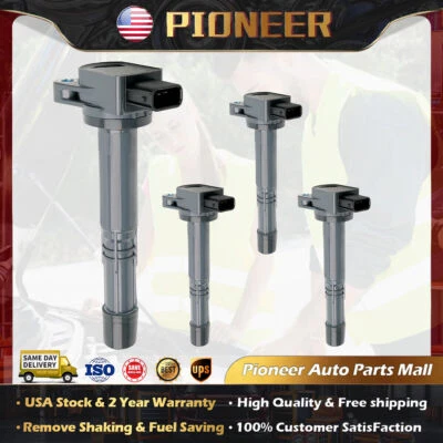 4X Premium Ignition Coil Fit Honda Accord Civic CR-V S2000 Element Acura RSX 2.4 - Изображение 1 из 4