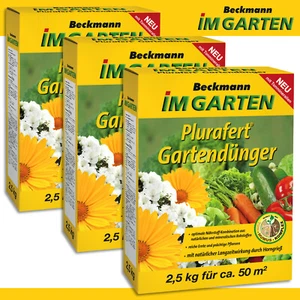 Beckmann 3 x 2,5 kg Plurafert Gartendünger Volldünger Horngrieß Blüte Frucht - Bild 1 von 2