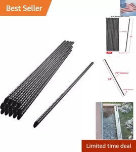 24” Ground Rebar Stakes 16 pcs, Heavy Duty Hook Ground Anchors, Steel Plant S... - Picture 1 of 8