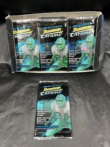 Bowman Chrome Football 1998 confezione da 1 (uno) dalla scatola Payton Manning RC Moss Rookie - Foto 1 di 4