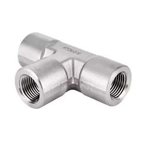 FITOK 316 SS Tee 1/4" Female NPT Heavy Duty 10,000 psi, SS-PT-NS4-10K - Picture 1 of 3
