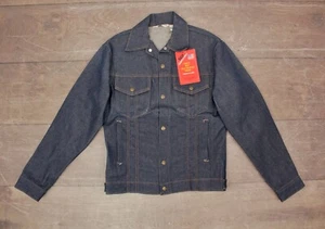 VTG Men's 1970s NOS Key Rigid Denim Jacket Sz Small 34 R 70s Jean Jacket - Picture 1 of 7