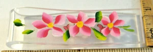 CLEAR PLASTIC CLIP WITH PINK FLOWERS~VINTAGE SOUVENIR OF MINNEAPOLIS MINN ~ 8 - Picture 1 of 4