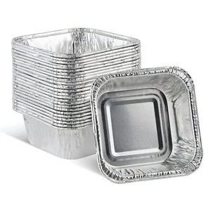 Disposable 3'' X 3 X 2'' Inch Square Aluminum Tin Foil Baking Pans Bakeware Cook - Picture 1 of 5