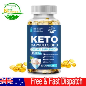 Keto Diet 60PCS Capsules 15,000mg Weight Loss Burning Fat Slimming Supplement - Picture 1 of 10