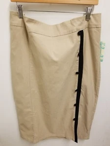 Steady Clothing Sarina slit skirt in Taupe/Black Rockabilly - Picture 1 of 4