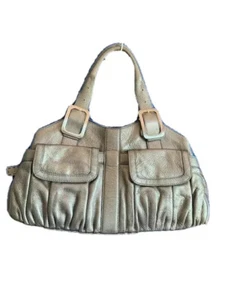 COLE HAAN M/L in Metallic GRAY HANDBAG Clean in EUC - Picture 1 of 12