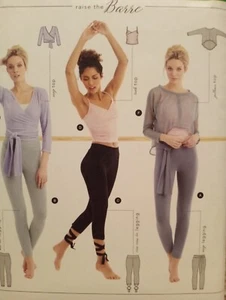 Ballet Top Barre Top Pants Sewing Pattern Tank Top Coverup Tie Wrap Top 8424 - Picture 1 of 2