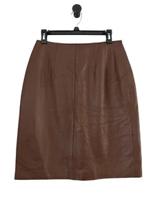 Syma by Pano Sereti Vintage 100 % braun Leder Bleistiftrock Damengröße 8 - Bild 1 von 8