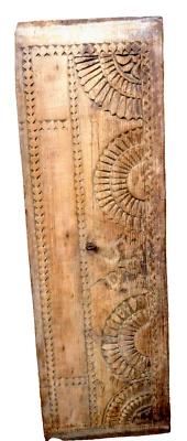 Ancien Panneau bois dur , sculté 97x31x3cm tres bon etat - Photo 1/4