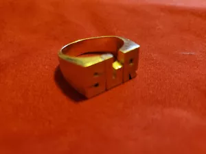 Vintage Custom Solid 14k Gold `SLR` Initial Ring 15.3 Grams - Picture 1 of 7