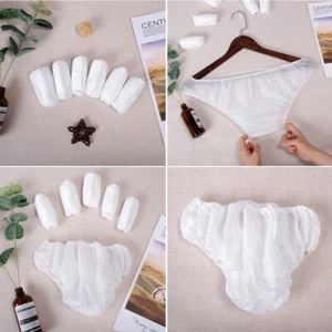 6pcs Disposable Non Woven Paper Brief Panties Women Men Unisex Fad Underwear - Picture 1 of 12