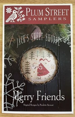 Plum Street Samplers Cross stitch Pattern - Merry Friends ~ Paulette Stewart - Image 1 of 3