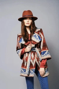 Monsoon Aztec Boho Jacket Stunning Navajo Blanket Coat Rare 2015 Wool Mix 8 / 10 - Picture 1 of 17