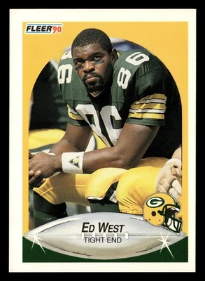 Ed West 1990 Fleer #181 Green Bay Packers FOOTBALL *223 - Image 1 of 2