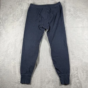 LL Bean Pants Mens Large Blue Double Thermal Base Layer Wool Blend Long Johns - Picture 1 of 16