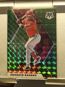 EUGENIO SUAREZ 2021 MOSAIC BASEBALL GREEN PRIZM NO. 168 CINCINNATI REDS - Picture 1 of 1