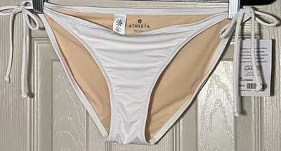 Athleta White String Bikini Bottom Medium NWT - Image 1 of 4