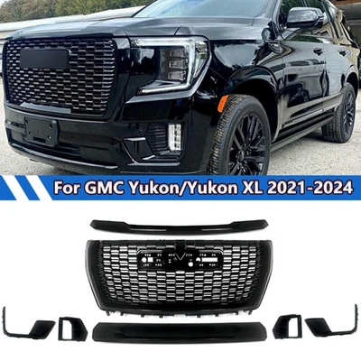 For 2021 2022 2023 GMC Yukon/XL Denali Front Grille W/ Hood Trim Molding Set New - Изображение 1 из 4
