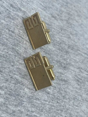 Gemelos para hombre MCM vintage firmados Swank llave griega texturizada tono dorado LEER Foto 1 de 4