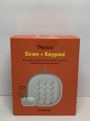 Kangaroo Home Security Siren Keypad w/ 2 Roo Tags ~ Safety Surveillance, White - Image 1 of 4