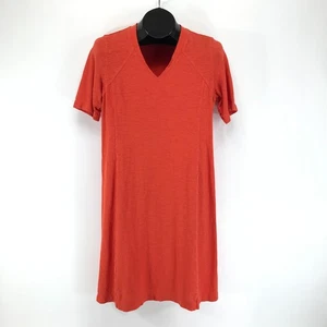Vestido para mujer Eileen Fisher cáñamo algodón orgánico profundo cuello en V pequeño geranio - Imagen 1 de 10