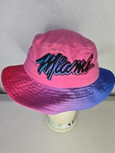 Sombrero Bucket Miami bordado retro para mujer talla única parche multicolor - Imagen 1 de 7