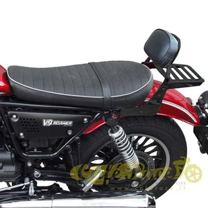 Spaan Rückenlehne niedrig schwarz mit Gepäckträger für Moto Guzzi V9 Bobber-Roamer - Bild 1 von 1