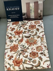 Kuratierte Kravet Fenstervorhang Paneele 50 x 84" Jakobin Vögel Baumwolle Leinen NEU - Bild 1 von 9