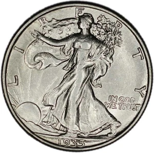 Moneda ESTADOS UNIDOS Medio Dólar Liberty Walking 1935 En estado bastante bueno+ Elección muy fina - Imagen 1 de 7