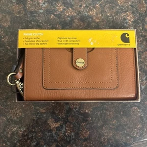 Carhartt Leather Lay Flat Phone Clutch Wallet NWT - Picture 1 of 7