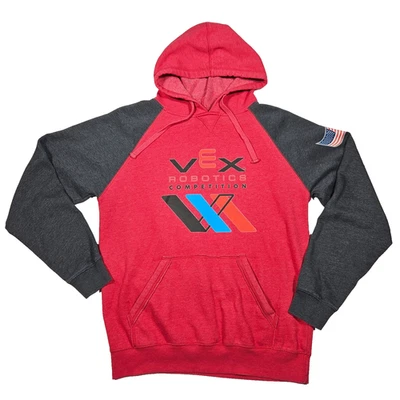 Moletom com capuz Vex Robotics Competition vermelho cinza bolso M Roo bandeira dos EUA 22 campeão mundial - Imagem 1 de 4