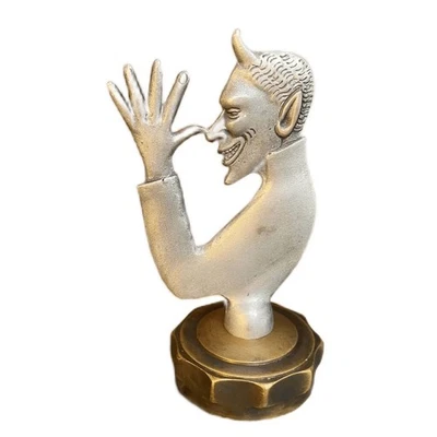 Tapa de radiador Loser Devil Head hierro con tapa de latón estilo vintage Hot Rod Ratrod Foto 1 de 3