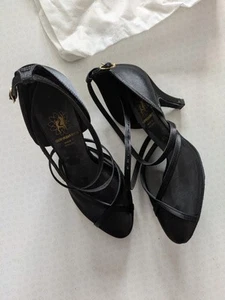 Zapatos de salón Supadance negros satinados/malla talla 4,5 (37,5) - Imagen 1 de 6