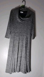 Signature by Robbie Bee Mujer Gris Moteado Capucha Cuello Frontal Talla Vestido L Swing - Imagen 1 de 9
